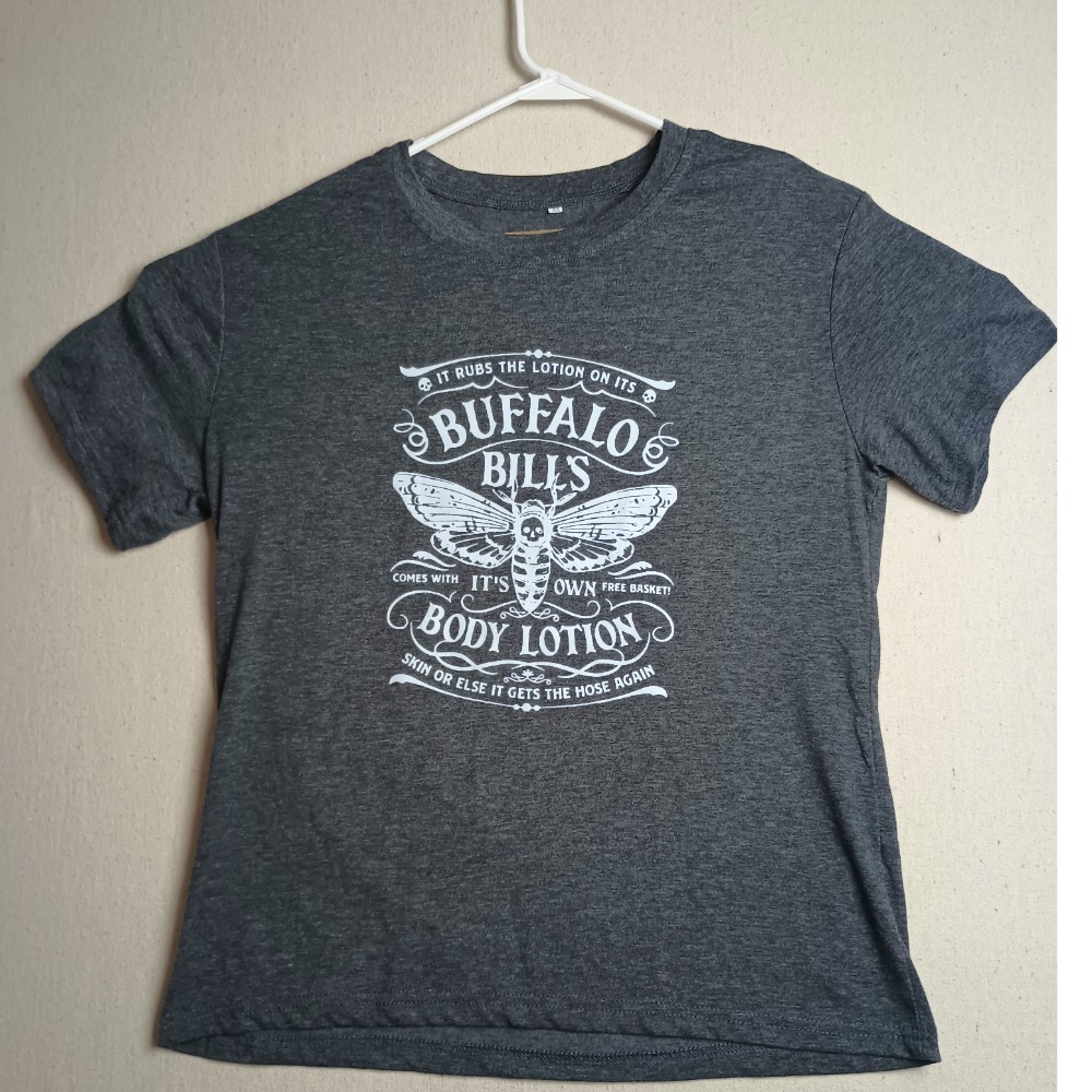 Silence of the Lambs Buffalo Bills Body Lotion Moth Funny T-Shirt Medium
